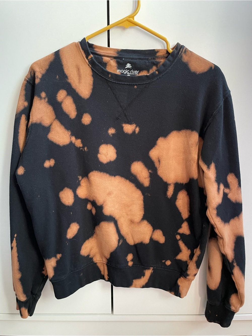 Magic River Black & Rust Tie-Dye Crewneck Sweater